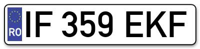 Placuta inmatriculare numar auto  IF-359-EKF, IF 359 EKF, IF359EKF