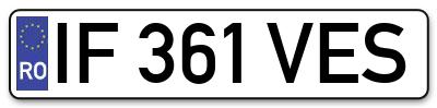 Placuta inmatriculare numar auto  IF-361-VES, IF 361 VES, IF361VES