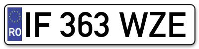 Placuta inmatriculare numar auto  IF-363-WZE, IF 363 WZE, IF363WZE