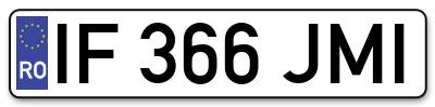 Placuta inmatriculare numar auto  IF-366-JMI, IF 366 JMI, IF366JMI