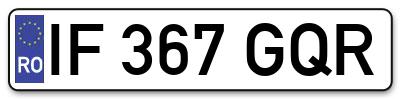 Placuta inmatriculare numar auto  IF-367-GQR, IF 367 GQR, IF367GQR