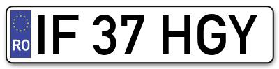 Placuta inmatriculare numar auto  IF-37-HGY, IF 37 HGY, IF37HGY