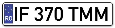 Placuta inmatriculare numar auto  IF-370-TMM, IF 370 TMM, IF370TMM