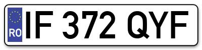 Placuta inmatriculare numar auto  IF-372-QYF, IF 372 QYF, IF372QYF