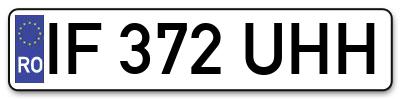 Placuta inmatriculare numar auto  IF-372-UHH, IF 372 UHH, IF372UHH