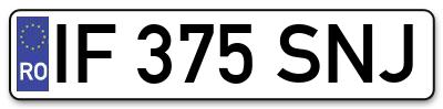 Placuta inmatriculare numar auto  IF-375-SNJ, IF 375 SNJ, IF375SNJ