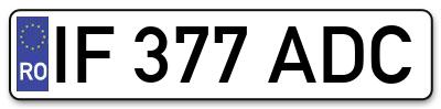 Placuta inmatriculare numar auto  IF-377-ADC, IF 377 ADC, IF377ADC