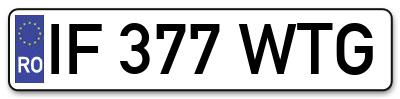 Placuta inmatriculare numar auto  IF-377-WTG, IF 377 WTG, IF377WTG