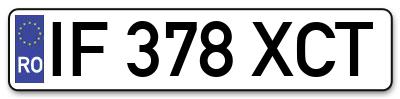 Placuta inmatriculare numar auto  IF-378-XCT, IF 378 XCT, IF378XCT