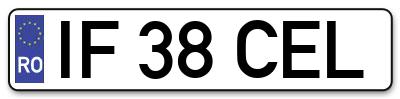Placuta inmatriculare numar auto  IF-38-CEL, IF 38 CEL, IF38CEL