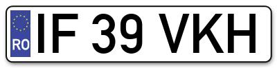 Placuta inmatriculare numar auto  IF-39-VKH, IF 39 VKH, IF39VKH