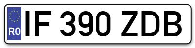 Placuta inmatriculare numar auto  IF-390-ZDB, IF 390 ZDB, IF390ZDB