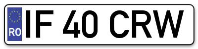 Placuta inmatriculare numar auto  IF-40-CRW, IF 40 CRW, IF40CRW