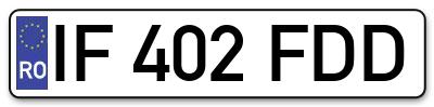 Placuta inmatriculare numar auto  IF-402-FDD, IF 402 FDD, IF402FDD