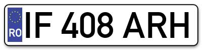 Placuta inmatriculare numar auto  IF-408-ARH, IF 408 ARH, IF408ARH