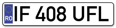 Placuta inmatriculare numar auto  IF-408-UFL, IF 408 UFL, IF408UFL