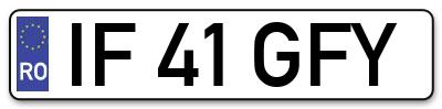 Placuta inmatriculare numar auto  IF-41-GFY, IF 41 GFY, IF41GFY
