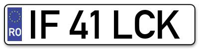Placuta inmatriculare numar auto  IF-41-LCK, IF 41 LCK, IF41LCK
