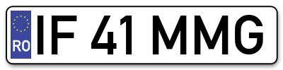 Placuta inmatriculare numar auto  IF-41-MMG, IF 41 MMG, IF41MMG