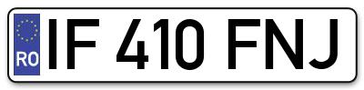 Placuta inmatriculare numar auto  IF-410-FNJ, IF 410 FNJ, IF410FNJ