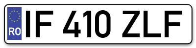 Placuta inmatriculare numar auto  IF-410-ZLF, IF 410 ZLF, IF410ZLF