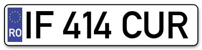 Placuta inmatriculare numar auto  IF-414-CUR, IF 414 CUR, IF414CUR
