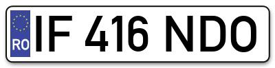 Placuta inmatriculare numar auto  IF-416-NDO, IF 416 NDO, IF416NDO