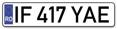 Placuta inmatriculare numar auto  IF-417-YAE, IF 417 YAE, IF417YAE