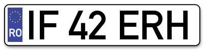 Placuta inmatriculare numar auto  IF-42-ERH, IF 42 ERH, IF42ERH