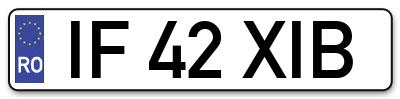 Placuta inmatriculare numar auto  IF-42-XIB, IF 42 XIB, IF42XIB