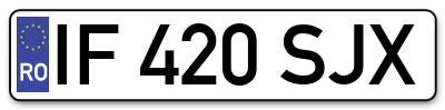 Placuta inmatriculare numar auto  IF-420-SJX, IF 420 SJX, IF420SJX
