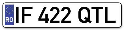 Placuta inmatriculare numar auto  IF-422-QTL, IF 422 QTL, IF422QTL
