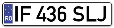 Placuta inmatriculare numar auto  IF-436-SLJ, IF 436 SLJ, IF436SLJ