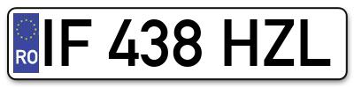 Placuta inmatriculare numar auto  IF-438-HZL, IF 438 HZL, IF438HZL