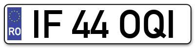 Placuta inmatriculare numar auto  IF-44-OQI, IF 44 OQI, IF44OQI