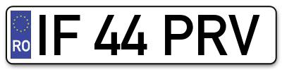 Placuta inmatriculare numar auto  IF-44-PRV, IF 44 PRV, IF44PRV