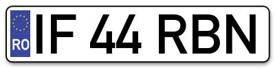 Placuta inmatriculare numar auto  IF-44-RBN, IF 44 RBN, IF44RBN