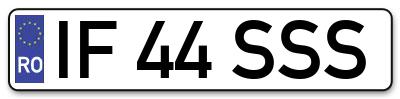 Placuta inmatriculare numar auto  IF-44-SSS, IF 44 SSS, IF44SSS