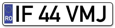 Placuta inmatriculare numar auto  IF-44-VMJ, IF 44 VMJ, IF44VMJ