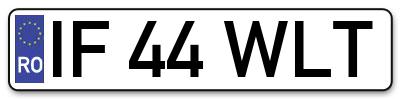 Placuta inmatriculare numar auto  IF-44-WLT, IF 44 WLT, IF44WLT