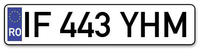 Placuta inmatriculare numar auto  IF-443-YHM, IF 443 YHM, IF443YHM