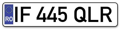 Placuta inmatriculare numar auto  IF-445-QLR, IF 445 QLR, IF445QLR
