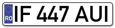 Placuta inmatriculare numar auto  IF-447-AUI, IF 447 AUI, IF447AUI
