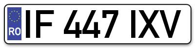 Placuta inmatriculare numar auto  IF-447-IXV, IF 447 IXV, IF447IXV