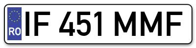Placuta inmatriculare numar auto  IF-451-MMF, IF 451 MMF, IF451MMF