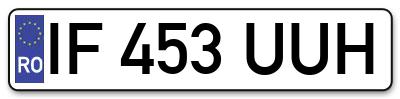 Placuta inmatriculare numar auto  IF-453-UUH, IF 453 UUH, IF453UUH