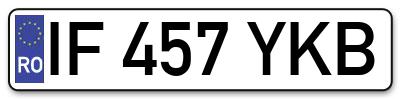 Placuta inmatriculare numar auto  IF-457-YKB, IF 457 YKB, IF457YKB