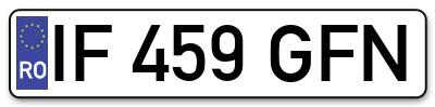 Placuta inmatriculare numar auto  IF-459-GFN, IF 459 GFN, IF459GFN