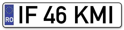 Placuta inmatriculare numar auto  IF-46-KMI, IF 46 KMI, IF46KMI
