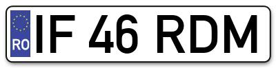 Placuta inmatriculare numar auto  IF-46-RDM, IF 46 RDM, IF46RDM
